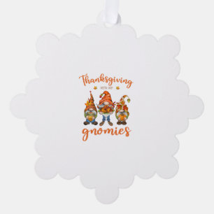 Thanksgiving With My Gnomies Autumn Gnomes Turkey  Tree Decoration Card