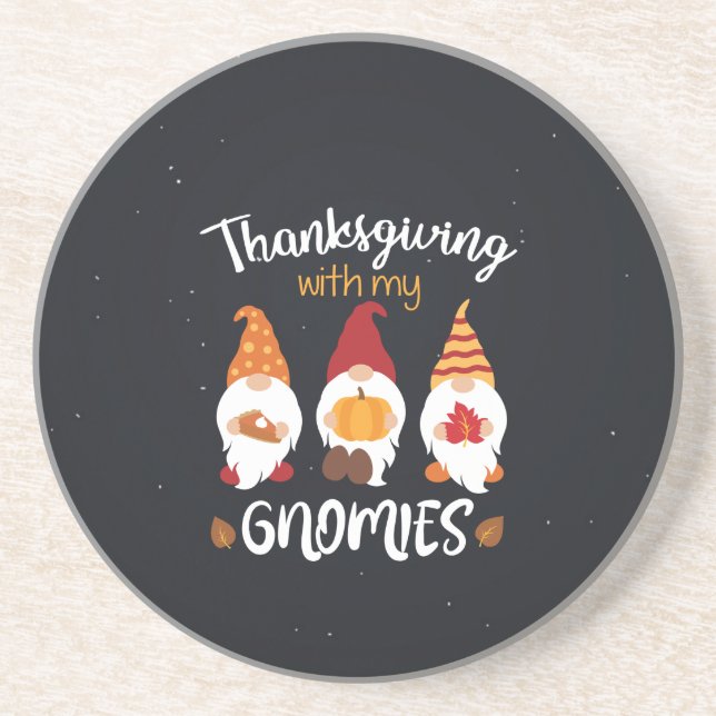 Thanksgiving With My Gnomies Coaster (Front)