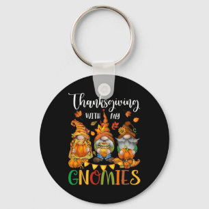 Thanksgiving With My Gnomies Fall Autumn Vibes  Key Ring