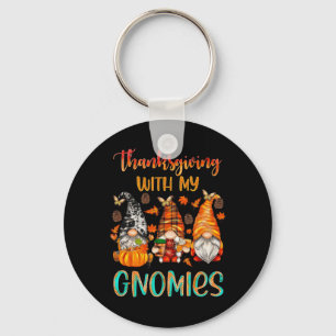 Thanksgiving With My Gnomies Fall Season Pumpkin W Key Ring