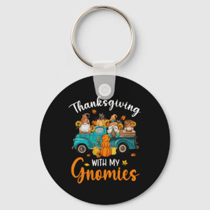 Thanksgiving With My Gnomies Gnomes Friends Happy  Key Ring