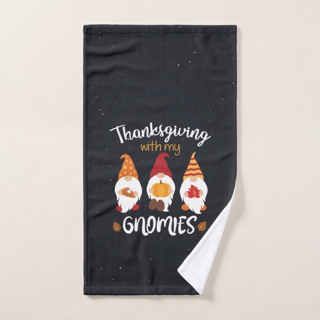 Thanksgiving With My Gnomies Hand Towel (Hand Towel)