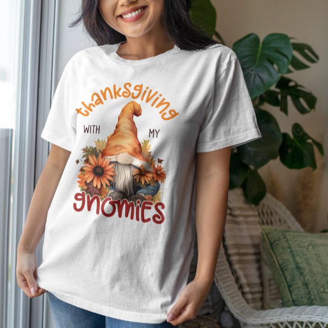 Thanksgiving with My Gnomies Thanksgiving Family T-Shirt (Creator Uploaded)