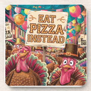 Thanksgiving with pizza coaster