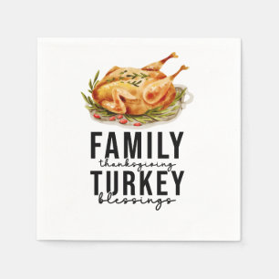 Thanksgiving with turkey for family  napkin