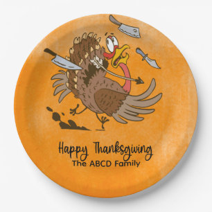 Thanksgiving with turkey paper plate