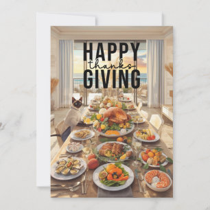 Thanksgiving  with Turkey save the date invitation