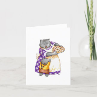 Thanksgiving Wombat Grandmother and Grandson Card