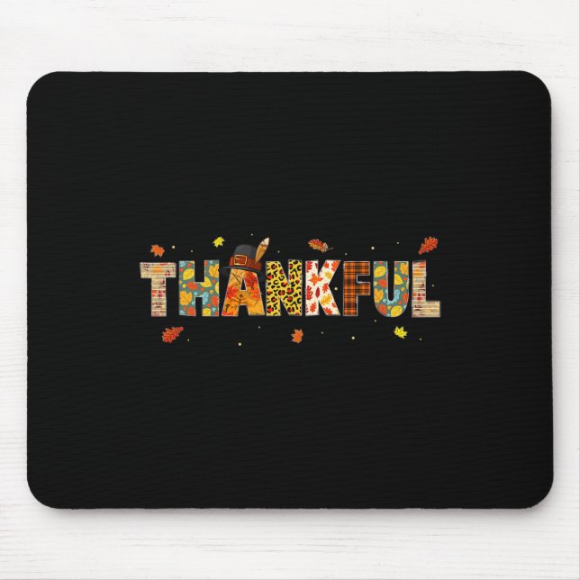 Thanksgiving  Women Men Thankful Autumn Fall  Mouse Mat (Front)