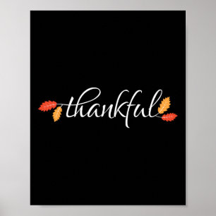 Thanksgiving Women Men Thankful Autumn Fall Poster