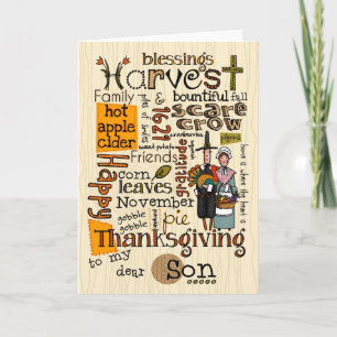 Thanksgiving Wordcloud - Son Holiday Card