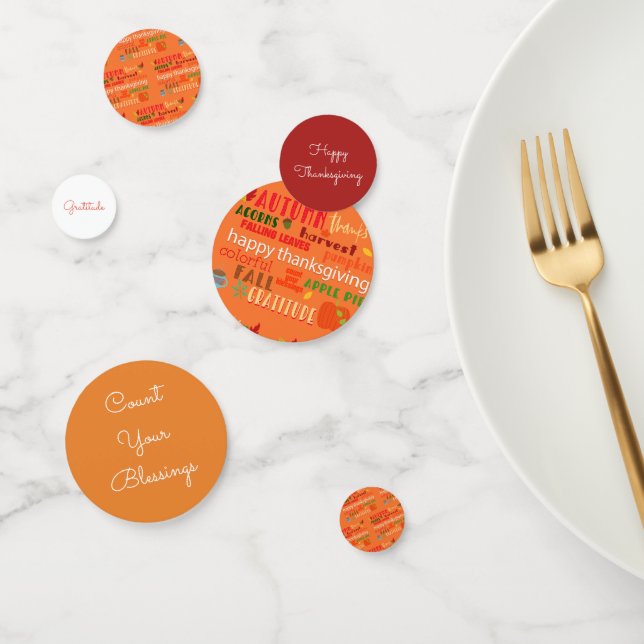 Thanksgiving Words Fall Colours Confetti (Group)