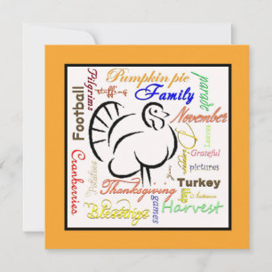 Thanksgiving words holiday card