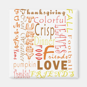Thanksgiving Words Magnet