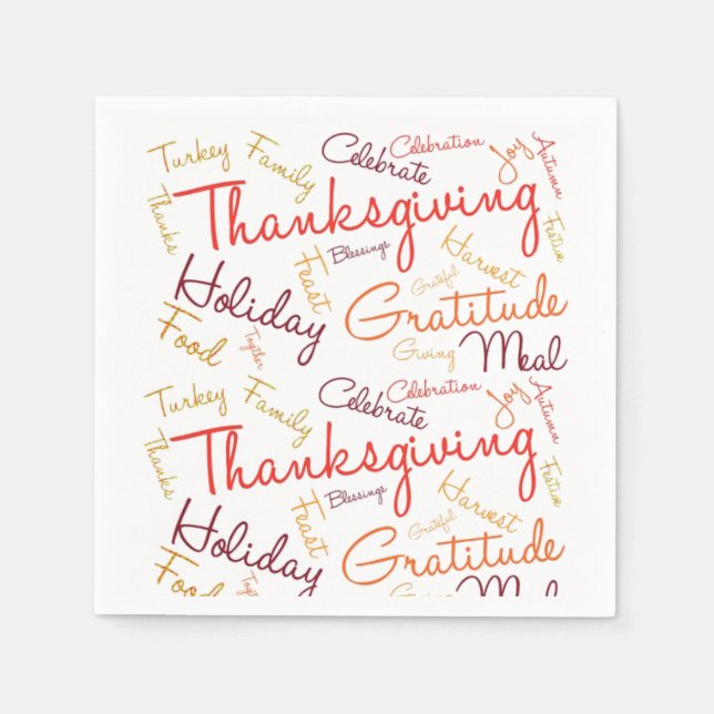 Thanksgiving words napkin (Front)