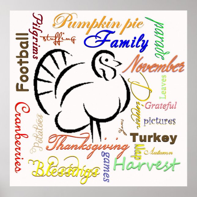 Thanksgiving words poster (Front)
