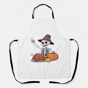 Thanksgiving X-ray Skeleton Funny Rock Hand Fall L Apron