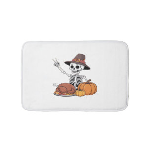 Thanksgiving X-ray Skeleton Funny Rock Hand Fall L Bath Mat