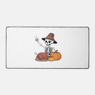 Thanksgiving X-ray Skeleton Funny Rock Hand Fall L Desk Mat