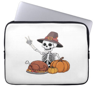 Thanksgiving X-ray Skeleton Funny Rock Hand Fall L Laptop Sleeve