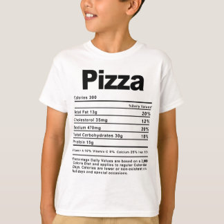 Thanksgiving Xmas Costume Nutrition Facts Pizza  T-Shirt