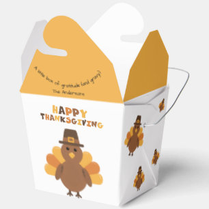 Thanksgiving Yellow Orange Turkey Big Leftovers Favour Box