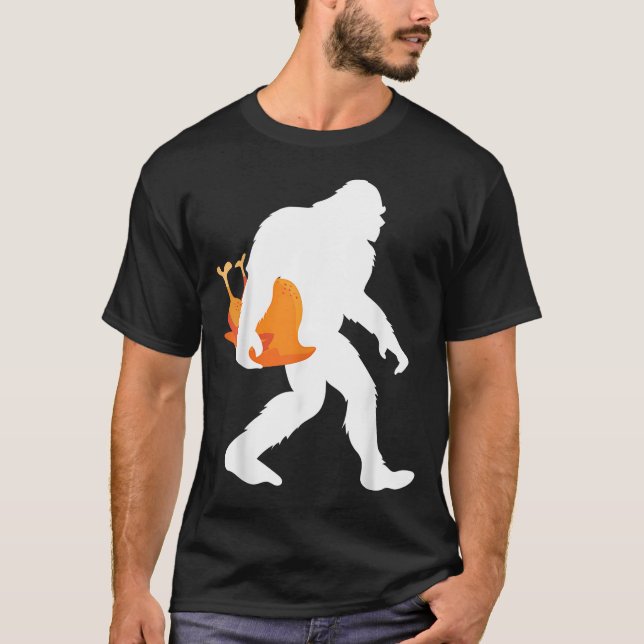 Thanksgiving Yeti Turkey - Funny Sasquatch T-Shirt (Front)