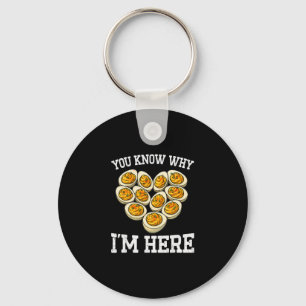 Thanksgiving You Know Why I'm Here Deviled Egg Dad Key Ring