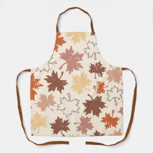 Thanksgivings day design, autumn natural leaves apron