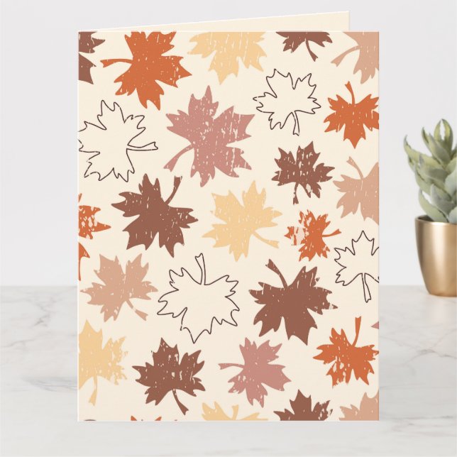 Thanksgivings day design, autumn natural leaves card (Small Plant)