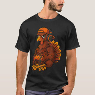 Thanksgivingurkey Gamer Video Gaming Boys Men gif T-Shirt
