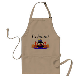 Thanksgivukkah Apron  Funny Wine Toasting Turkeys