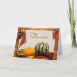 Thanksgivukkah Blessings with Gourds Photo Card<br><div class="desc">A beautiful Autumn themed Thanksgivukkah card with colourful Autumn leaves and gourds and pumpkins. This card would be perfect to send to friends and family during Hanukkah and Thanksgiving. Personalise this Thanksgivukkah card with your own inside text and text colours.</div>