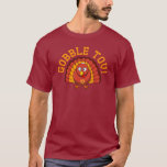 Thanksgivukkah Gobble Tov Turkey T-shirt<br><div class="desc">Celebrate Thanksgivukkah 2013 with this classic Gobble Tov t-shirt! Featuring a funny yellow, orange, and brown cartoon turkey wearing a yamaka, and a Star of David necklace. A Hanukkah Thanksgiving will not occur for another 77, 000 years! So grab this great keepsake shirt for this once-in-a-lifetime-celebration. *Makes a perfect funny...</div>