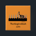 Thanksgivukkah Menorah Button<br><div class="desc">PRLimages is a division of Paintings by Rachel Lowry.</div>