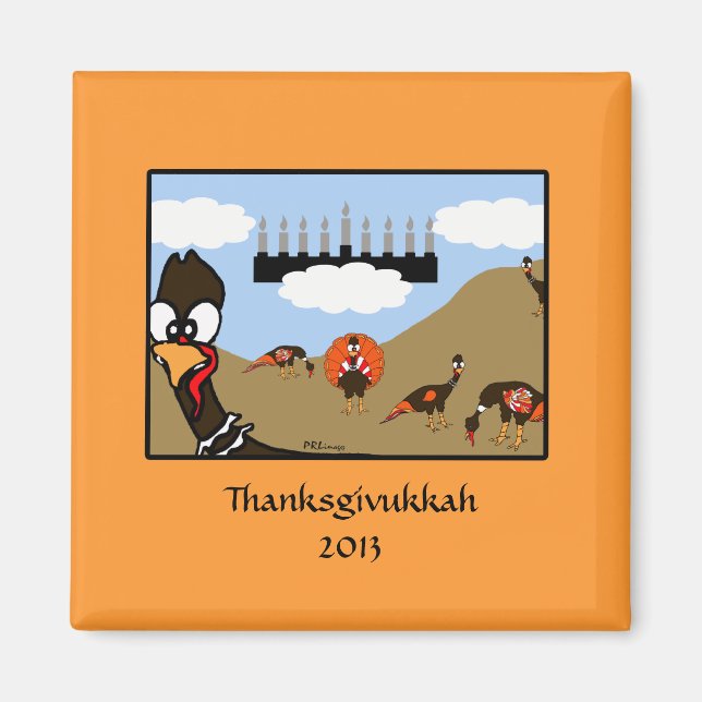 Thanksgivukkah Scene Magnet (Front)