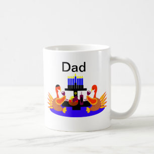 Thanksgivukkah Wine Toasting Turkeys Dad Mug
