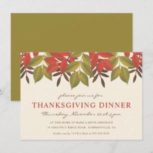 THANKSSGIVING DINNER INVITE   BRIGHT FOLIAGE