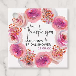 Thankyou Bright Floral Bridal Shower Favour Tag