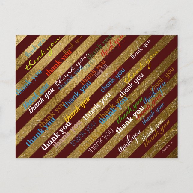 thankyou colour pattern postcard (Front)