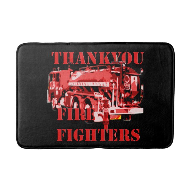 Thankyou Fire Fighters Fire Engine, Bath Mat (Front)