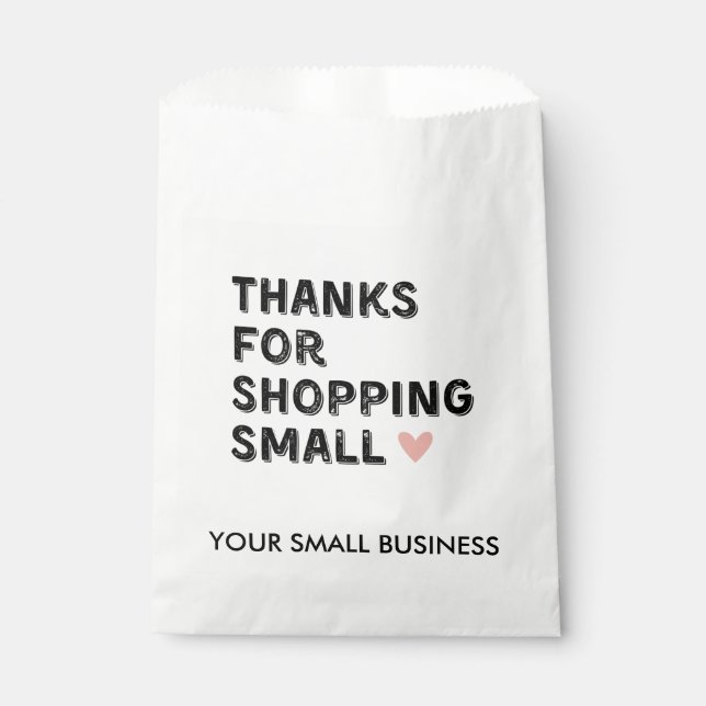 Thankyou for shopping small | Small Business  Favour Bags (Front)