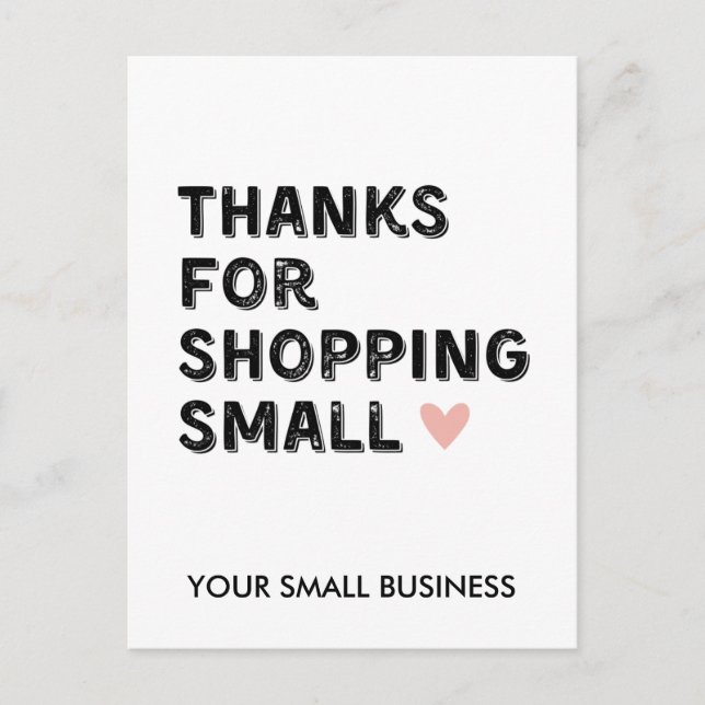 Thankyou for shopping small | Small Business Postcard (Front)