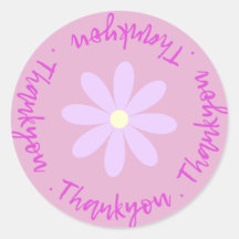 Thankyou With Flower Sticker