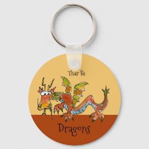 Thar Be Dragons Key Ring