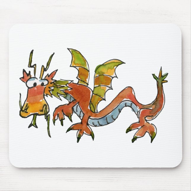 Thar Be Dragons Mouse Mat (Front)