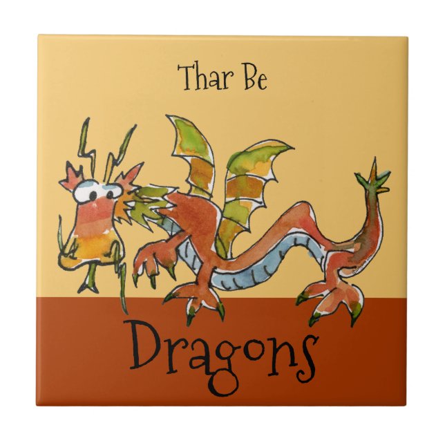 Thar Be Dragons Tile (Front)