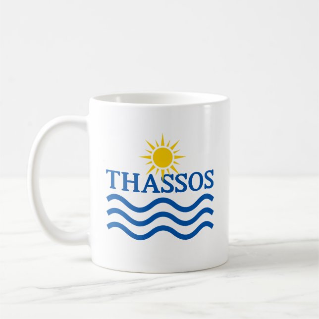 THASSOS Greece, Sun Waves Coffee Mug (Left)