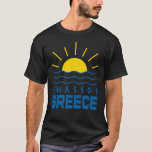 Thassos Greece Sunshine And Sea Men's Black T-Shirt