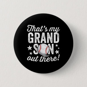 That39s My Grandson Out There Baseball Grandma  6 Cm Round Badge